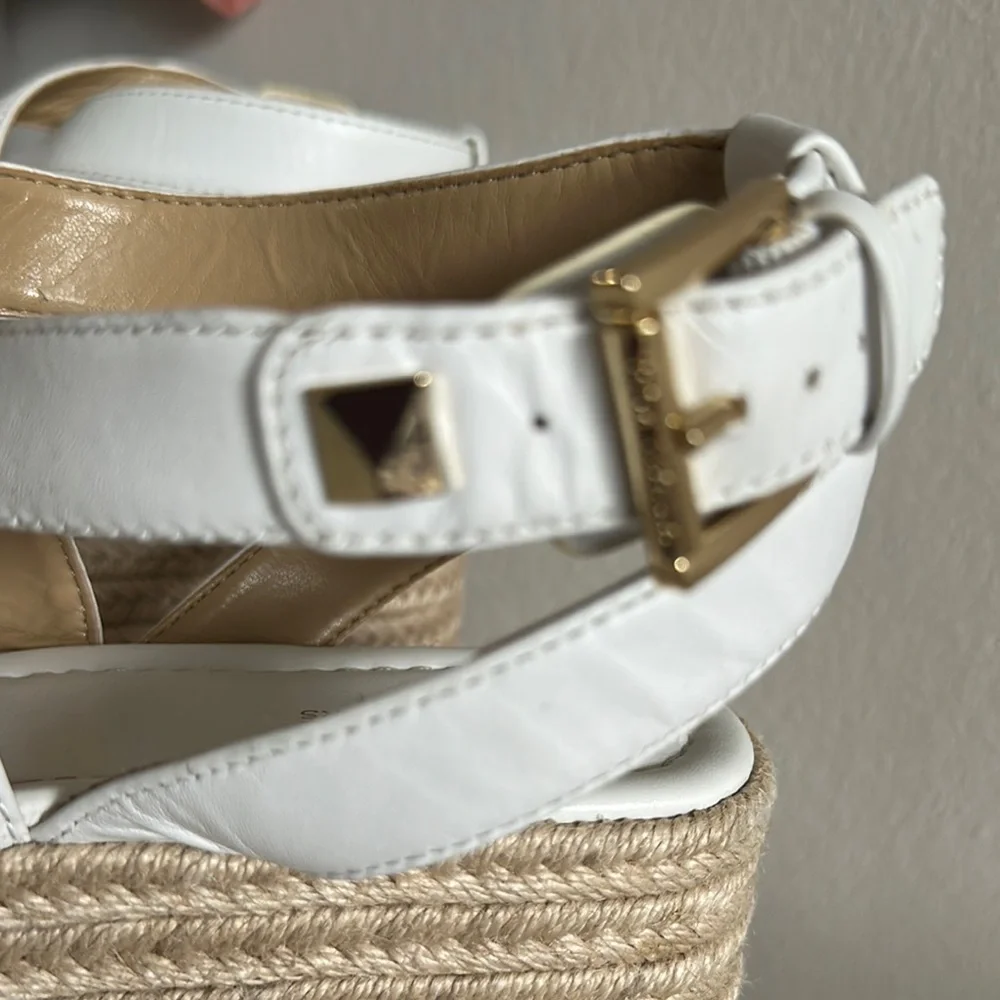 Michael Kors White Wedge Sandals with Jute Midsole - Picture 6 of 6